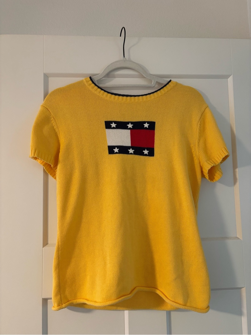 Tommy Hilfiger Yellow Short-Sleeve Logo Knit Tee